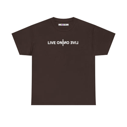 LIVE ON I ИO ƎVI⅃ Unisex Heavy Cotton Tee