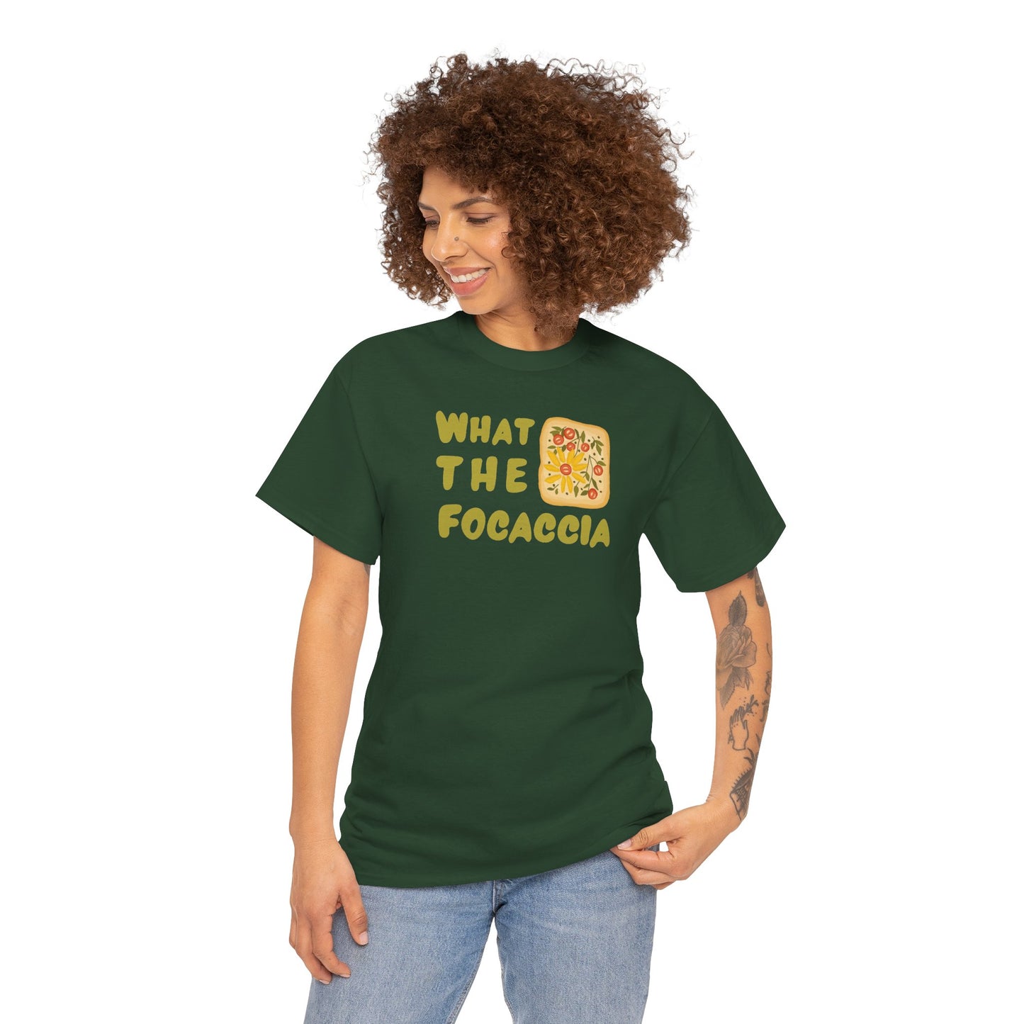 WHAT THE FOCACCIA Unisex Heavy Cotton Tee