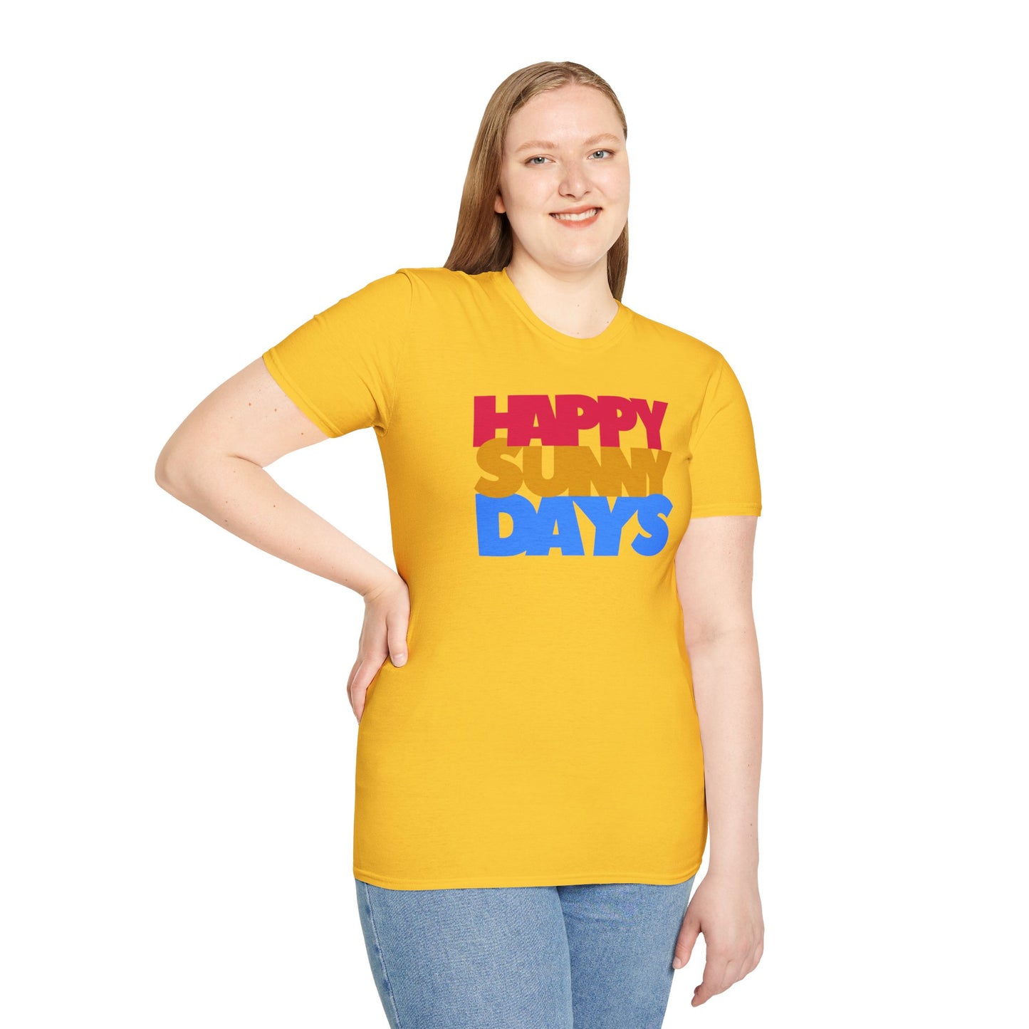 HAPPY SUNNY DAYS Unisex Softstyle 100% Cotton T-Shirt