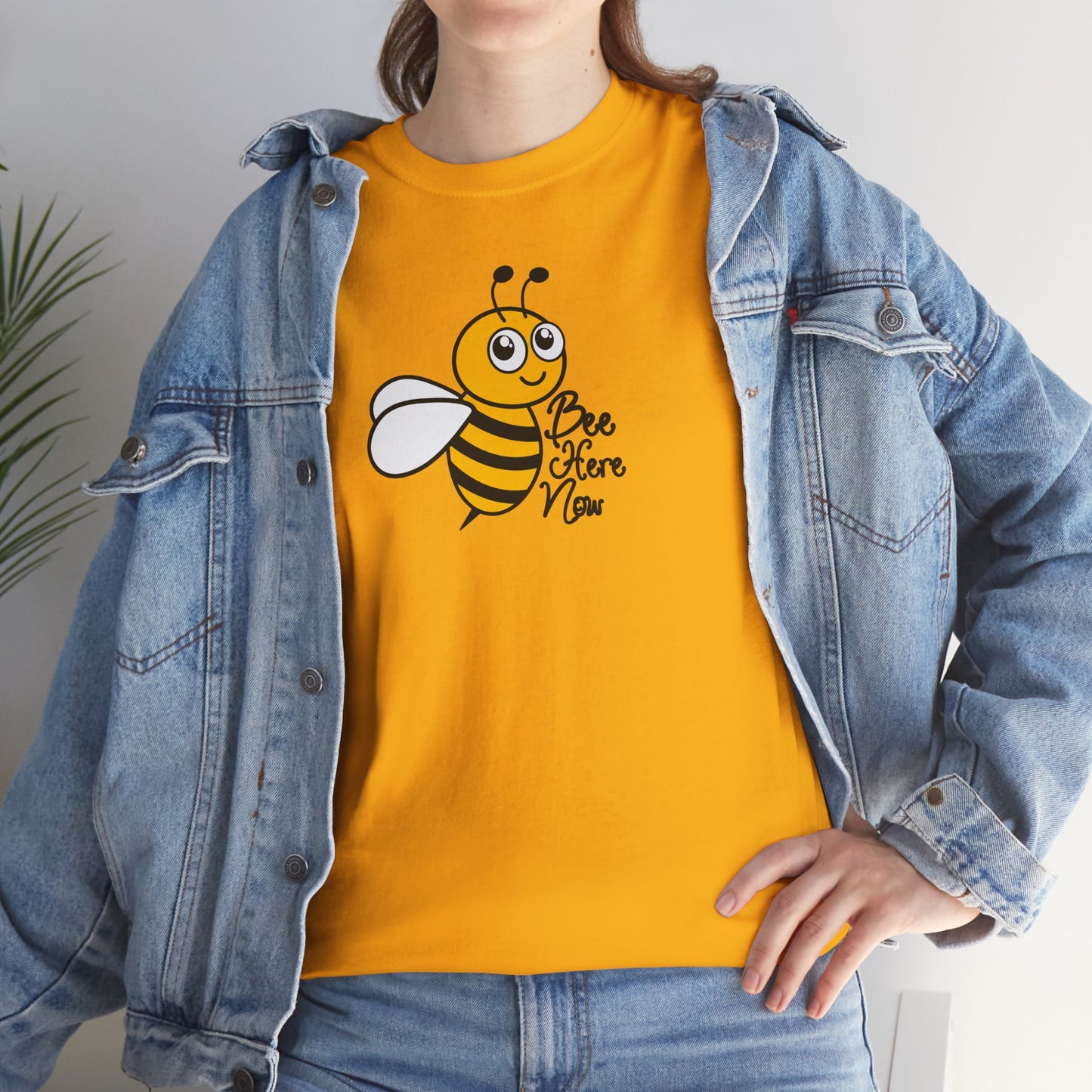 Bee Here Now Unisex Heavy Cotton Tee