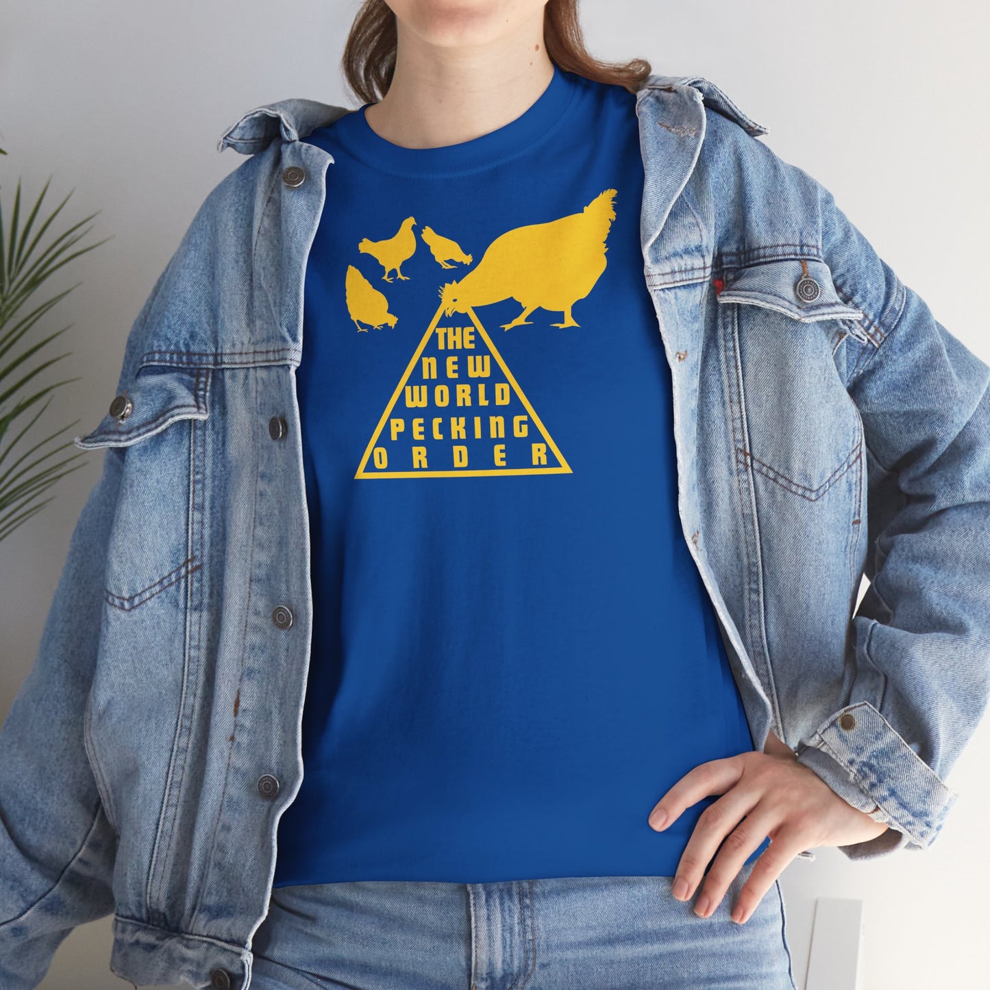 THE NEW WORLD PECKING ORDER Unisex Heavy Cotton Tee