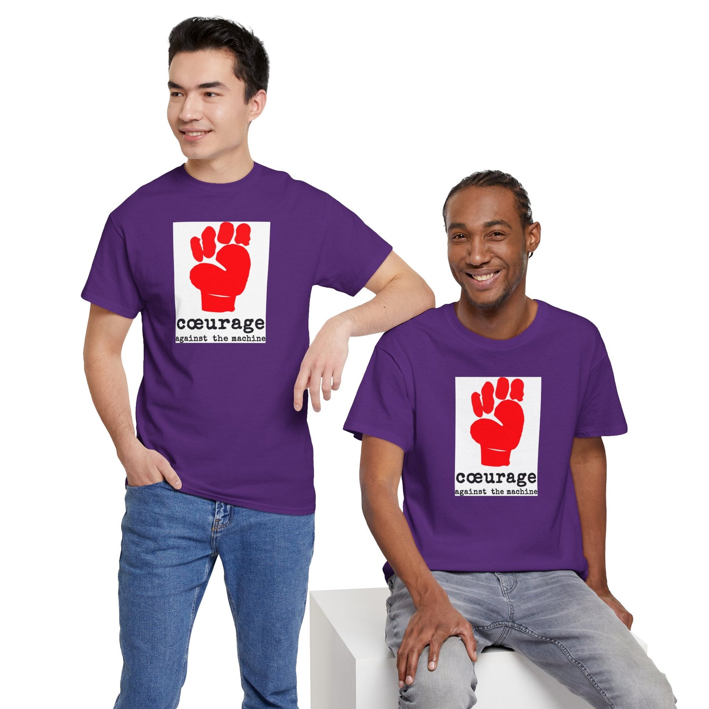 cœurage against the machine Unisex Heavy Cotton Tee