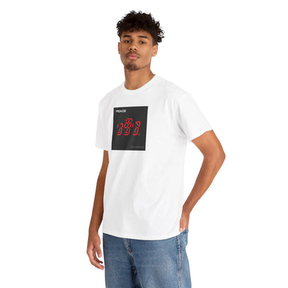 the PEACE ghost in the war-machine Unisex Heavy Cotton Tee