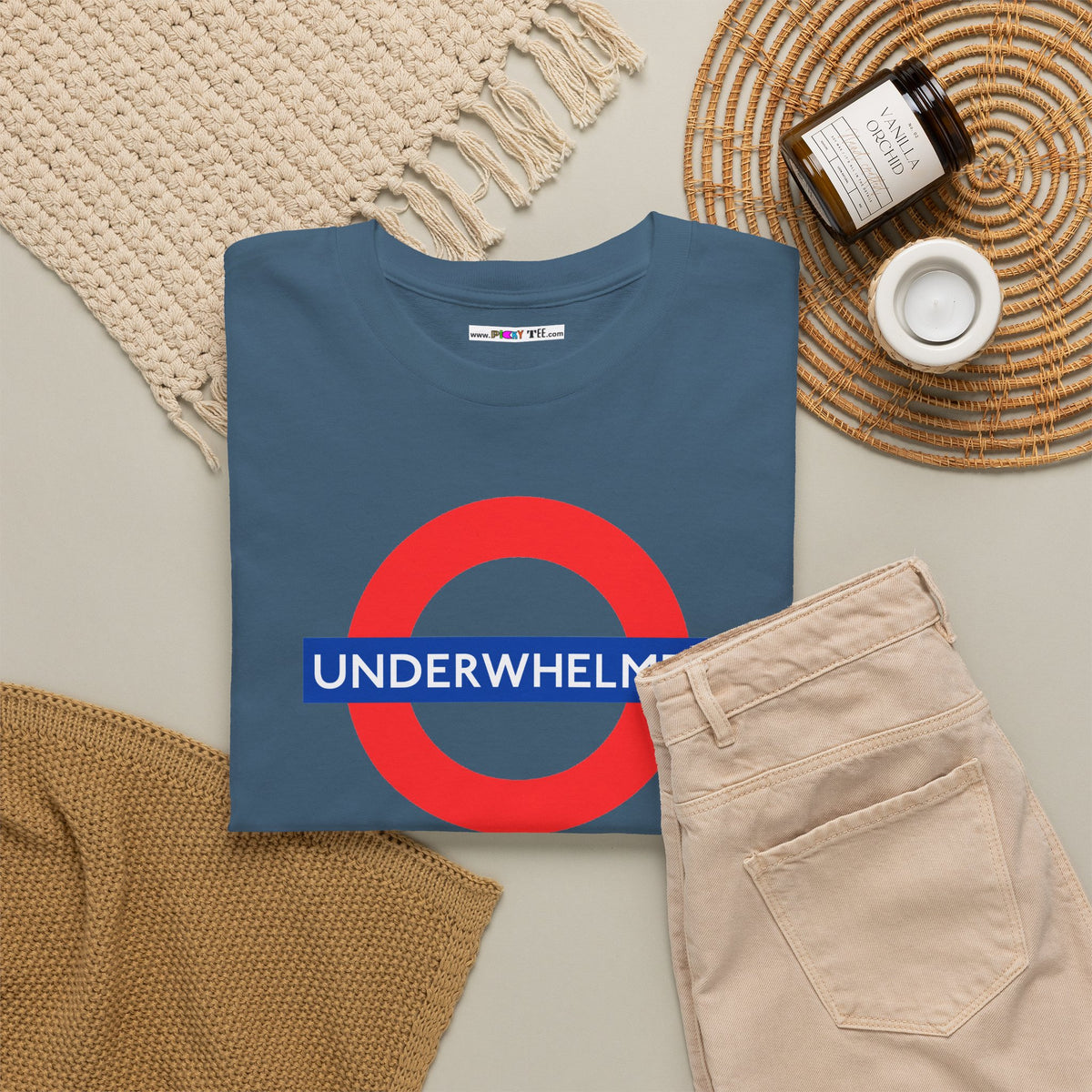 UNDERWHELMED Unisex Heavy Cotton Tee