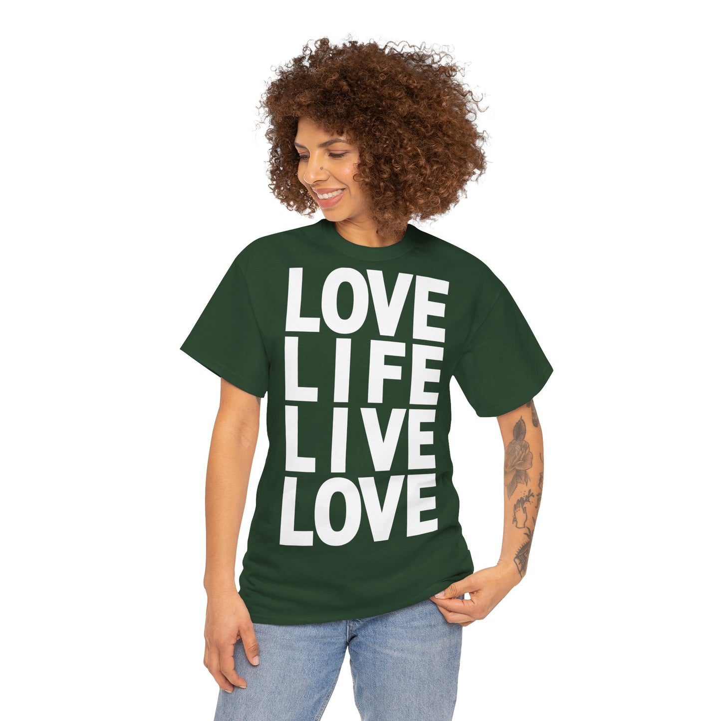 LOVE LIFE LIVE LOVE Unisex Heavy Cotton Tee