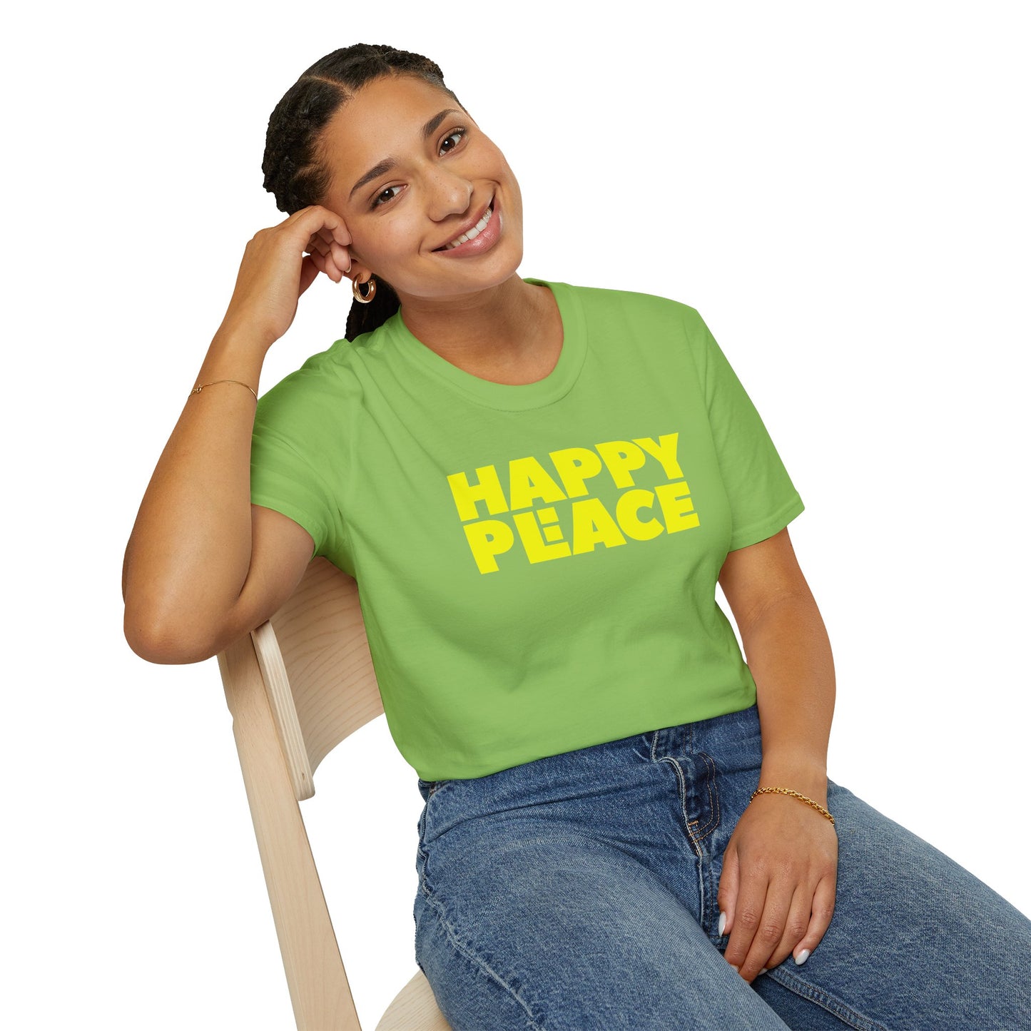 HAPPY PLACE/PEACE Unisex Softstyle 100% Cotton T-Shirt