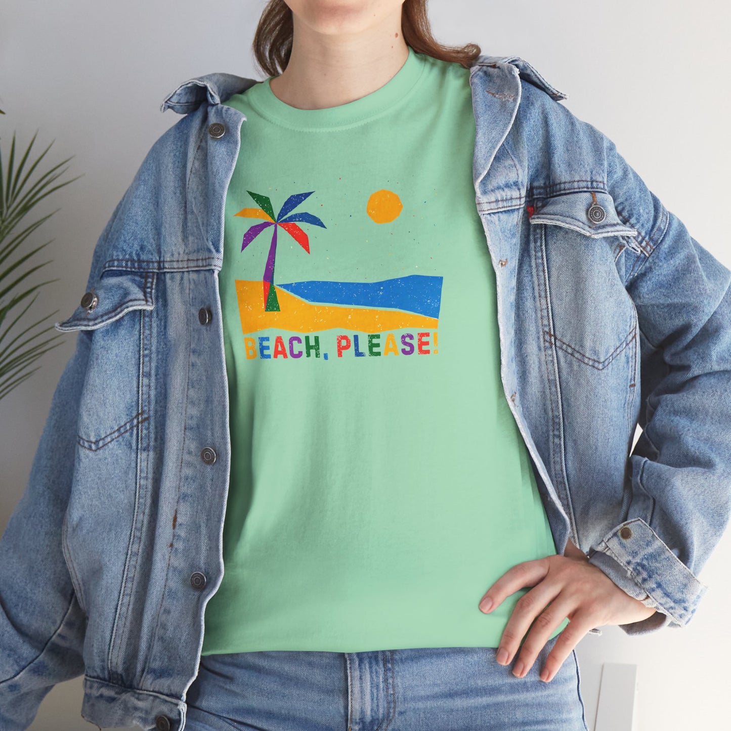 BEACH, PLEASE! Unisex Heavy Cotton Tee