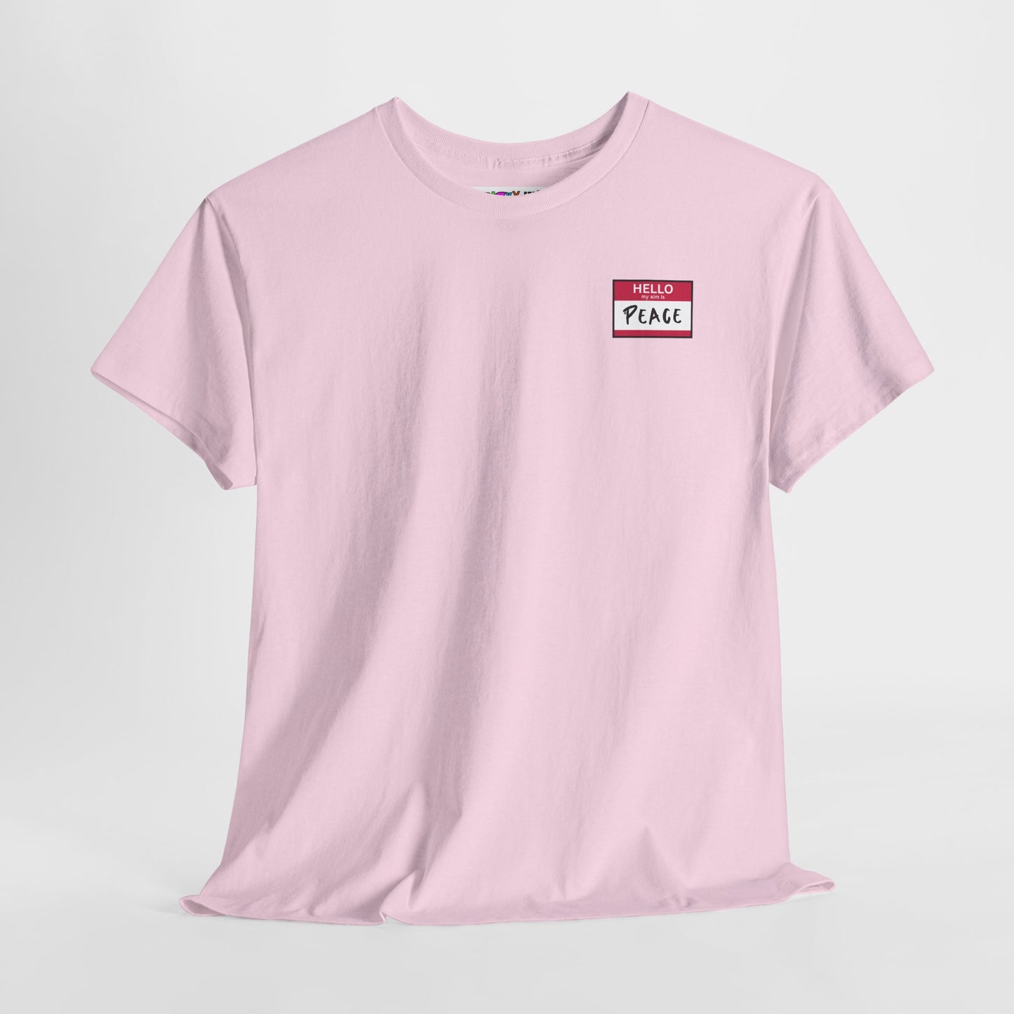 HELLO my aim is PEACE Unisex Heavy Cotton Tee