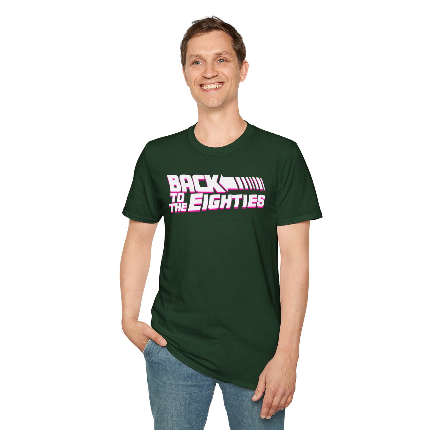 BACK TO THE EIGHTIES Unisex Softstyle 100% Cotton T-Shirt