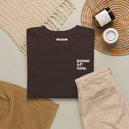 power off now Unisex Heavy Cotton Tee