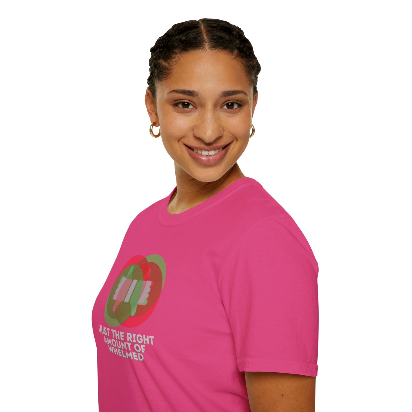 JUST THE RIGHT AMOUNT OF WHELMED Unisex Softstyle 100% Cotton T-Shirt