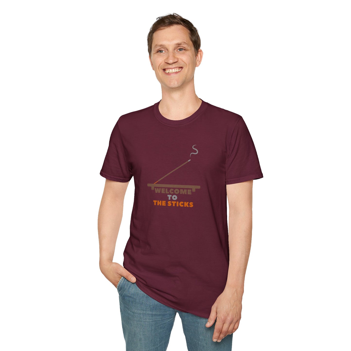 WELCOME TO THE STICKS Unisex Softstyle 100% Cotton T-Shirt