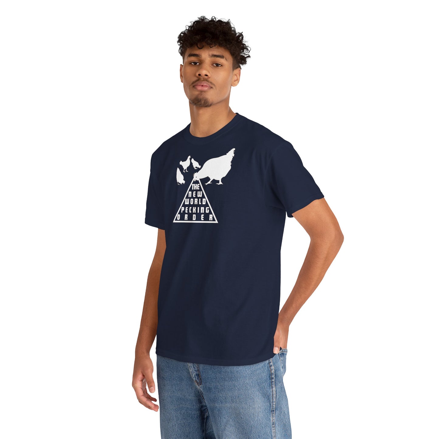 THE NEW WORLD PECKING ORDER Unisex Heavy Cotton Tee