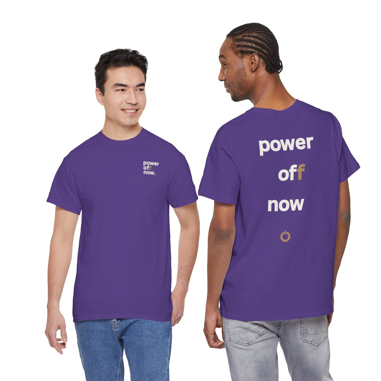 power off now Unisex Heavy Cotton Tee