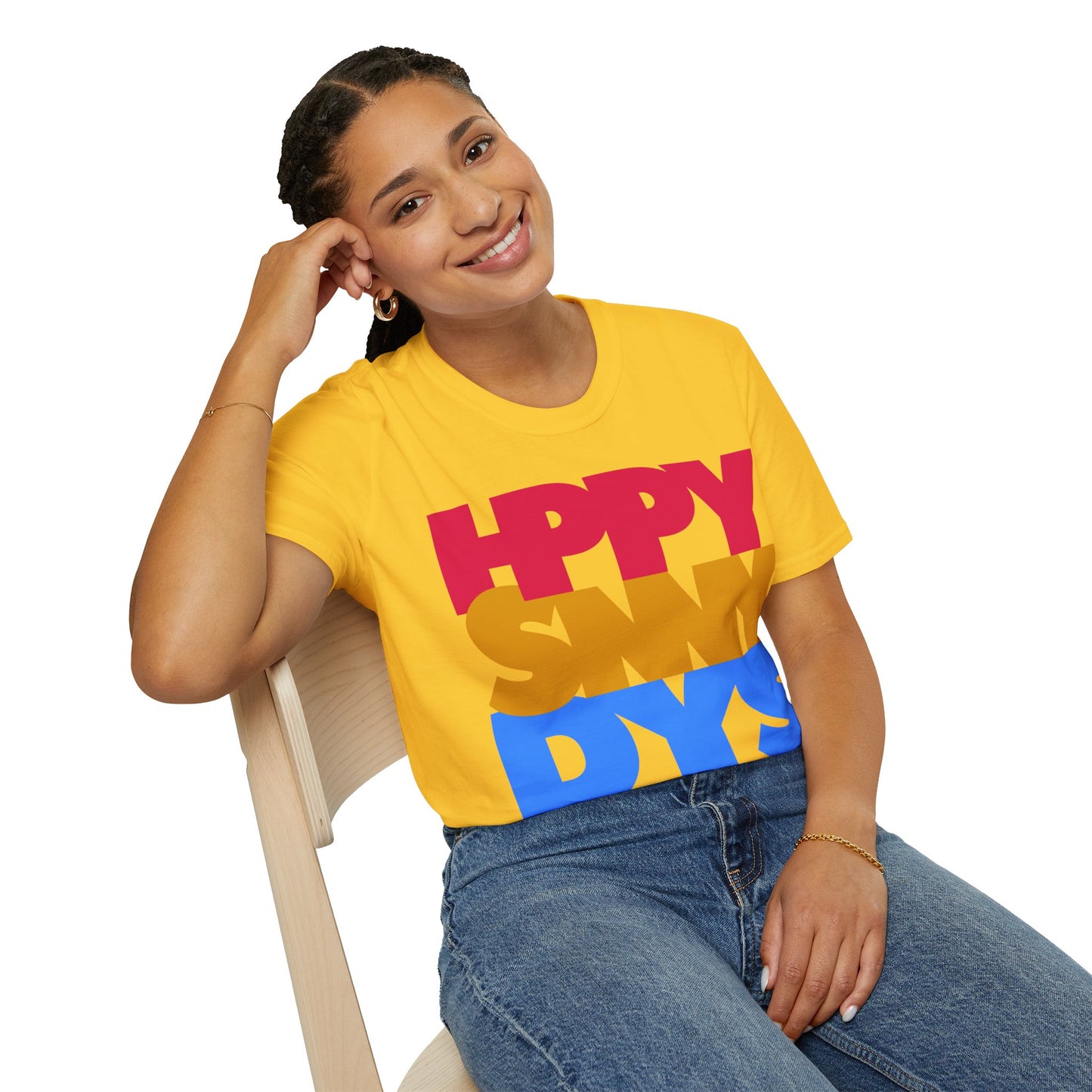 HPPY SNNY DYS Unisex Softstyle 100% Cotton T-Shirt