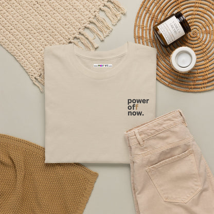power off now Unisex Heavy Cotton Tee