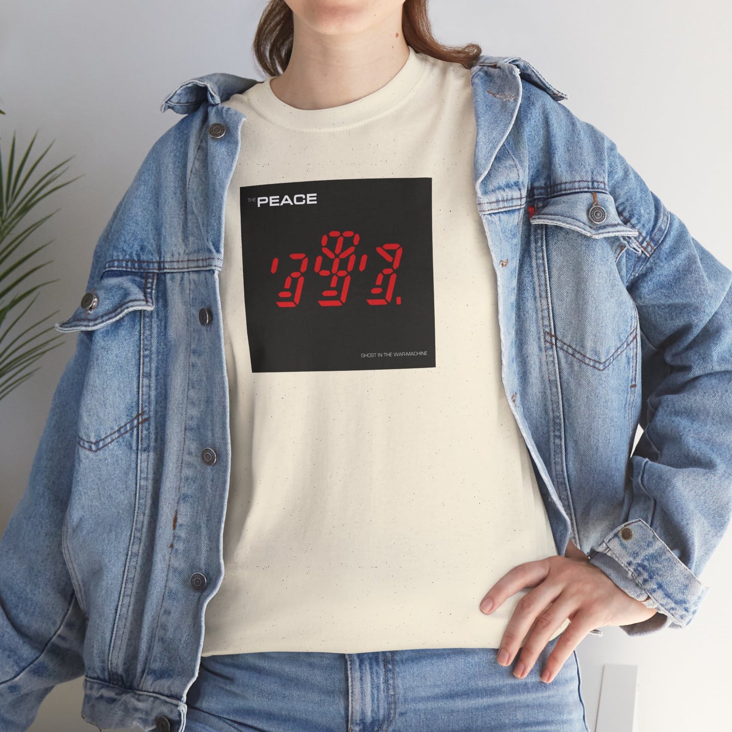 the PEACE ghost in the war-machine Unisex Heavy Cotton Tee