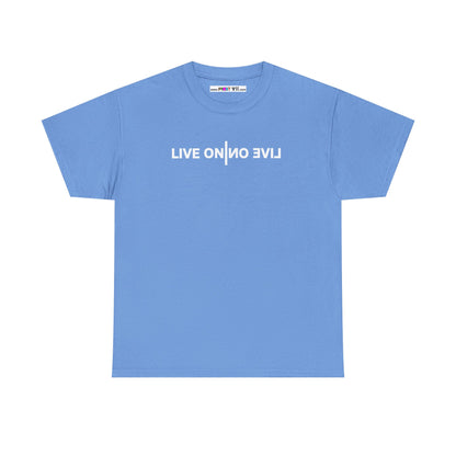 LIVE ON I ИO ƎVI⅃ Unisex Heavy Cotton Tee