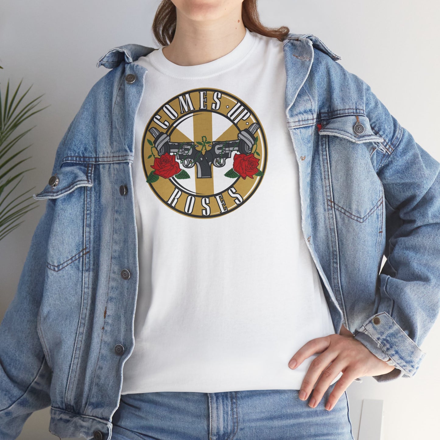 COMES UP ROSES Unisex Heavy Cotton Tee