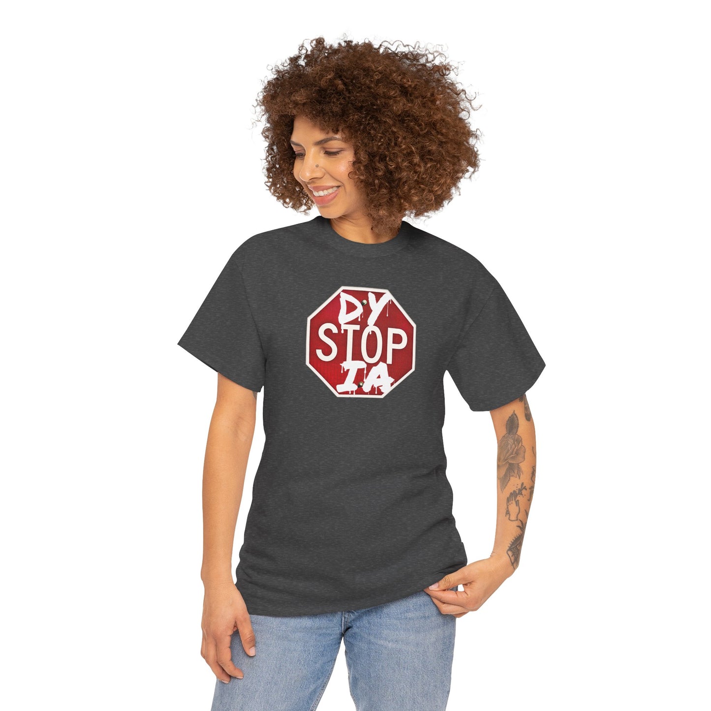 STOP DYSTOPIA Unisex Heavy Cotton Tee
