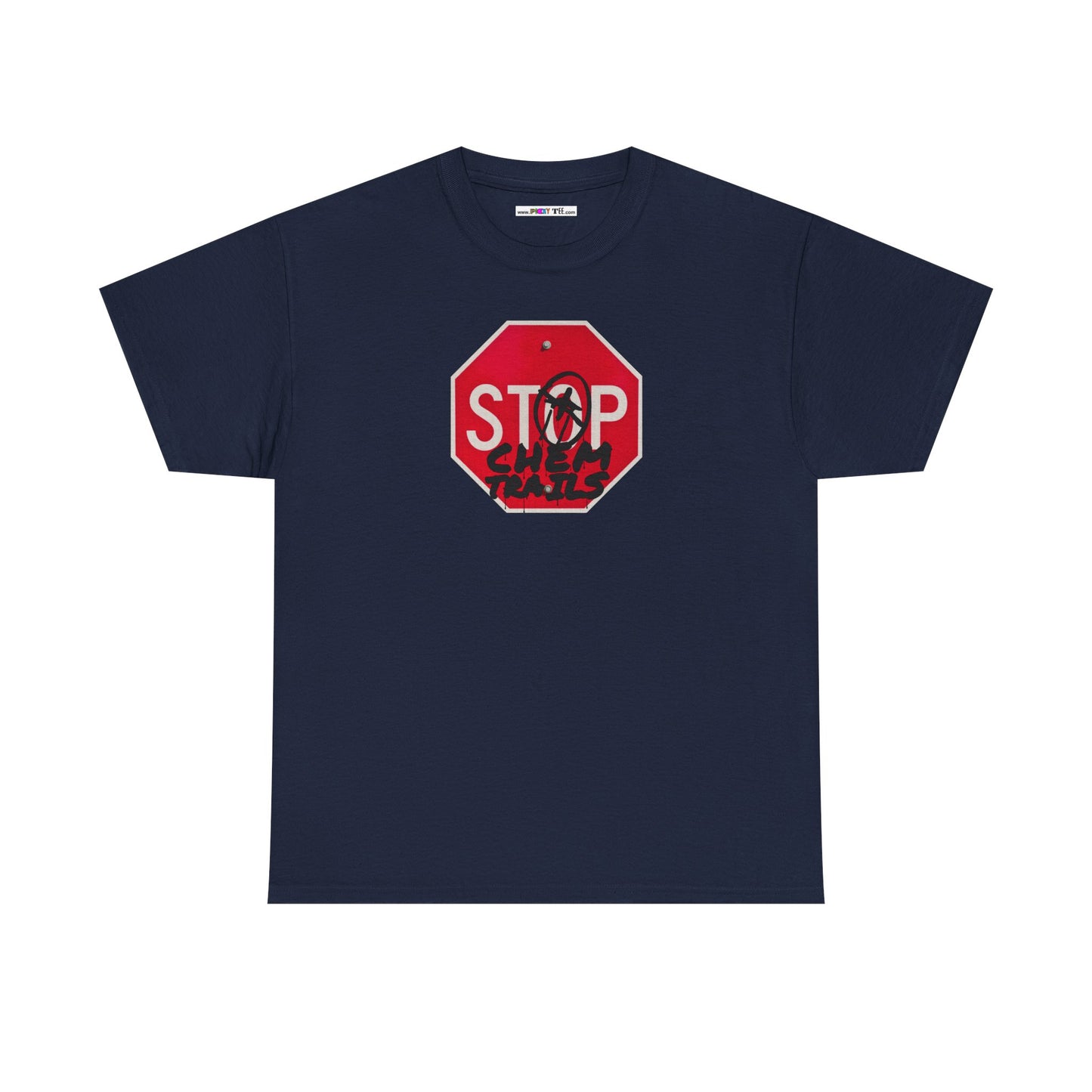 STOP chem trails Unisex Heavy Cotton Tee
