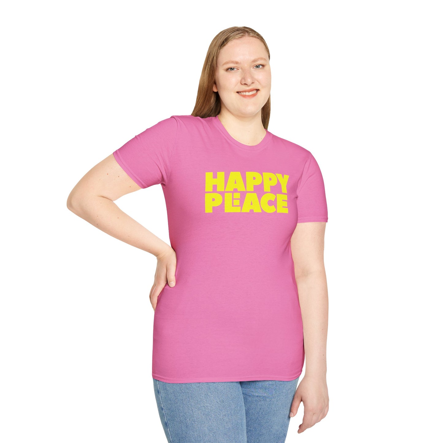 HAPPY PLACE/PEACE Unisex Softstyle 100% Cotton T-Shirt