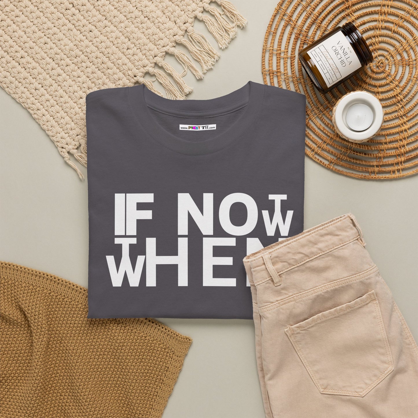 IF NOT NOW THEN WHEN Unisex Heavy Cotton Tee