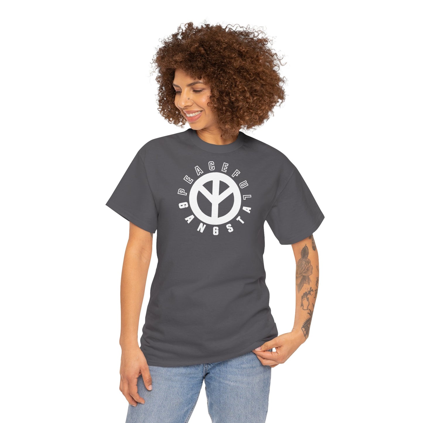 PEACEFUL GANGSTA Unisex Heavy Cotton Tee