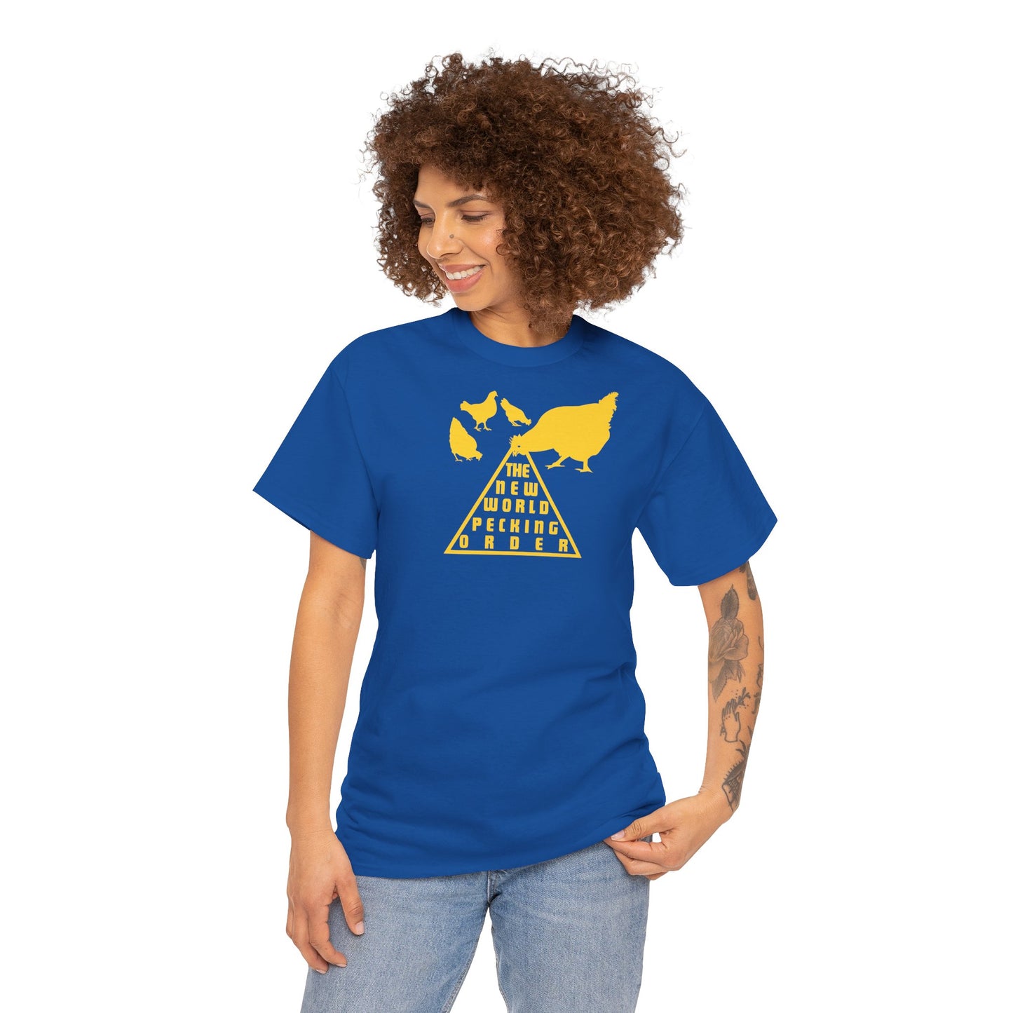 THE NEW WORLD PECKING ORDER Unisex Heavy Cotton Tee