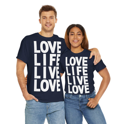 LOVE LIFE LIVE LOVE Unisex Heavy Cotton Tee