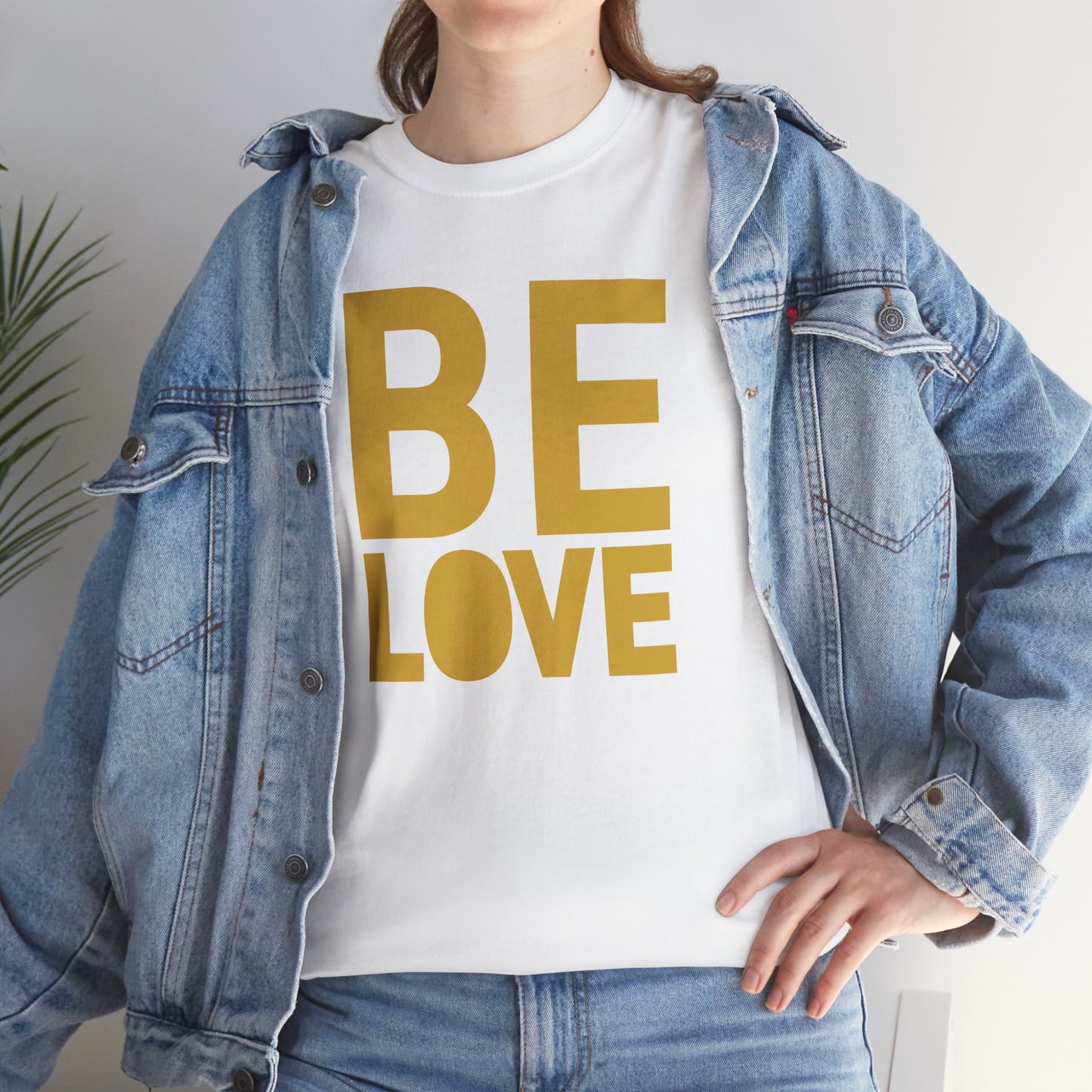 BE LOVE gold Unisex Heavy Cotton Tee