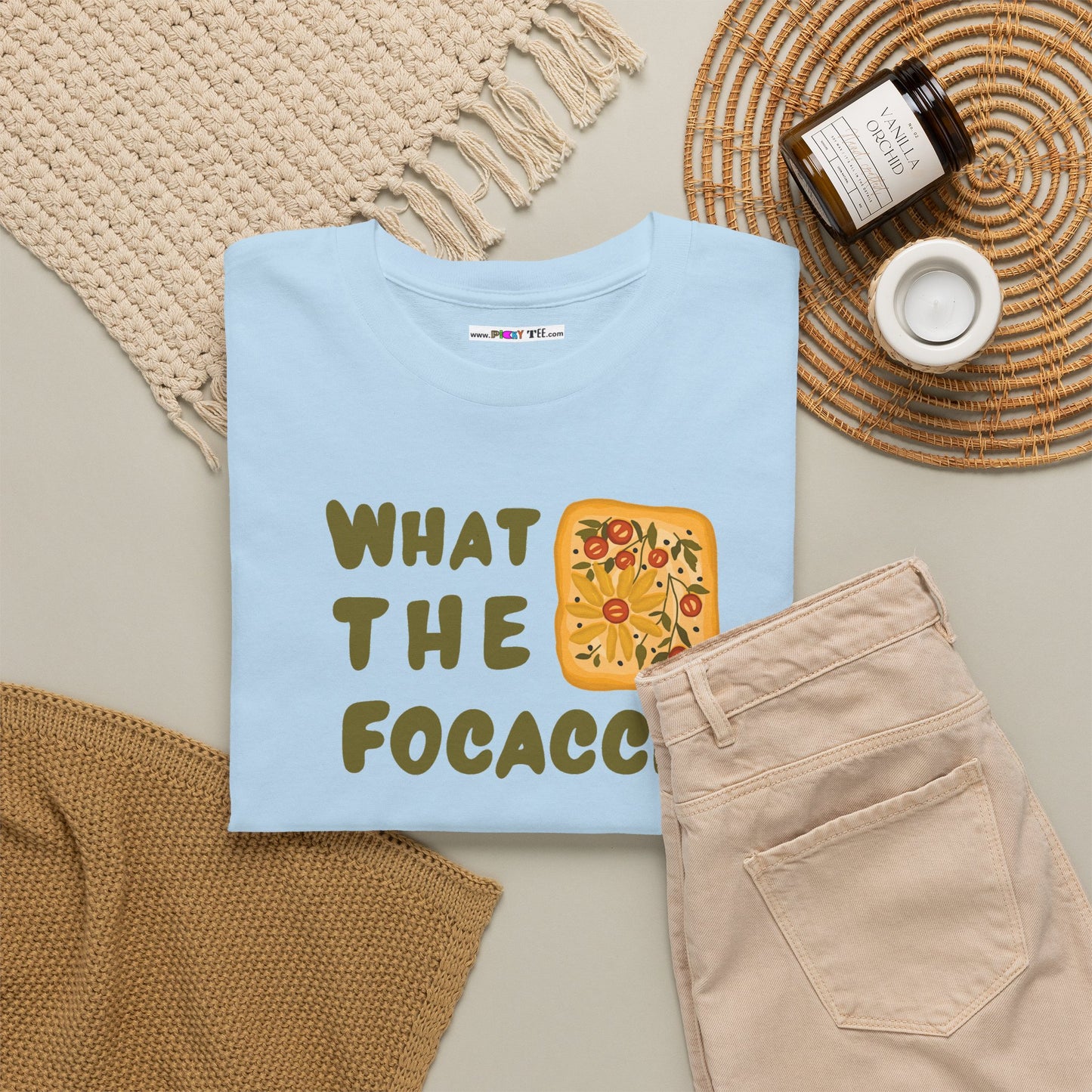 WHAT THE FOCACCIA Unisex Heavy Cotton Tee
