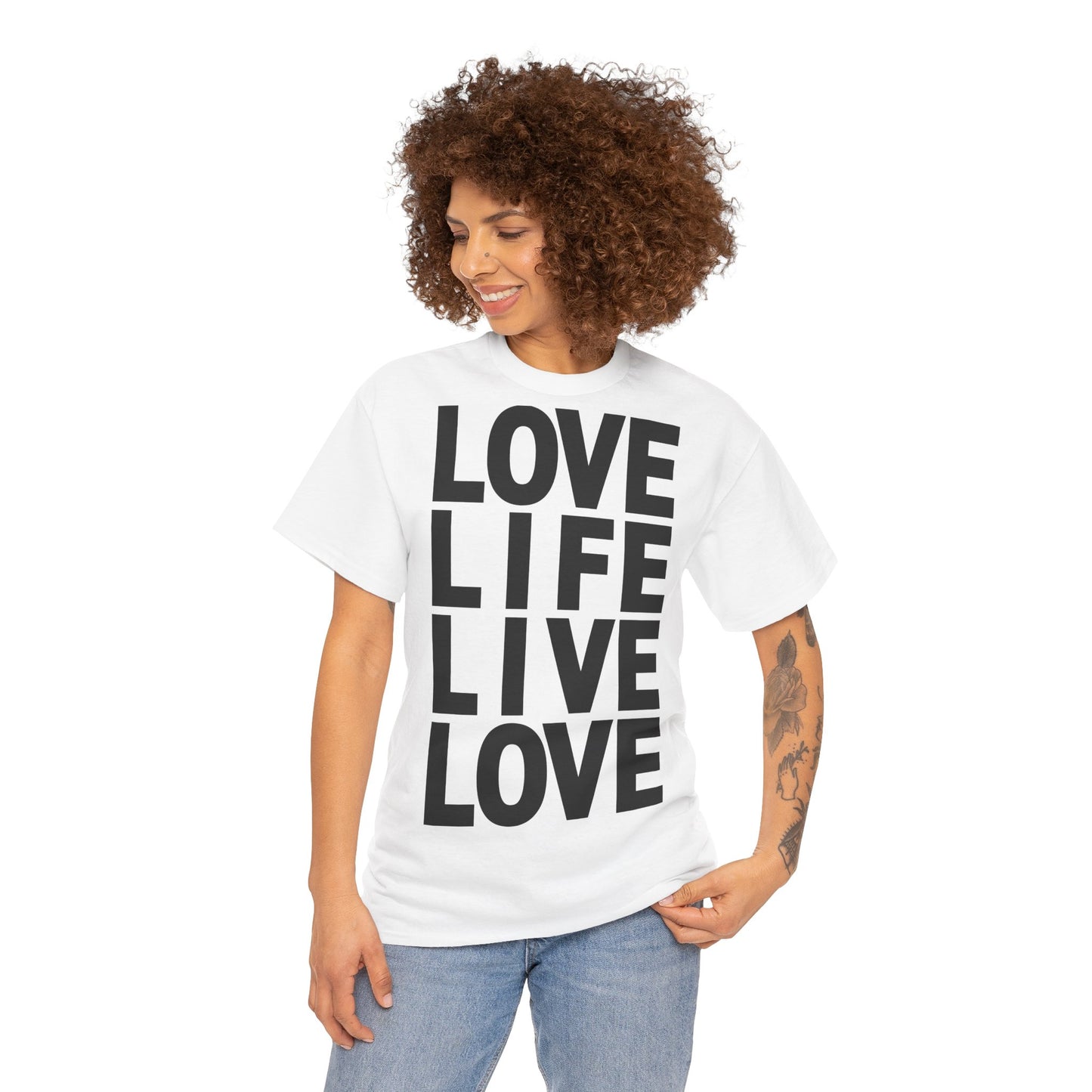LOVE LIFE LIVE LOVE Unisex Heavy Cotton Tee