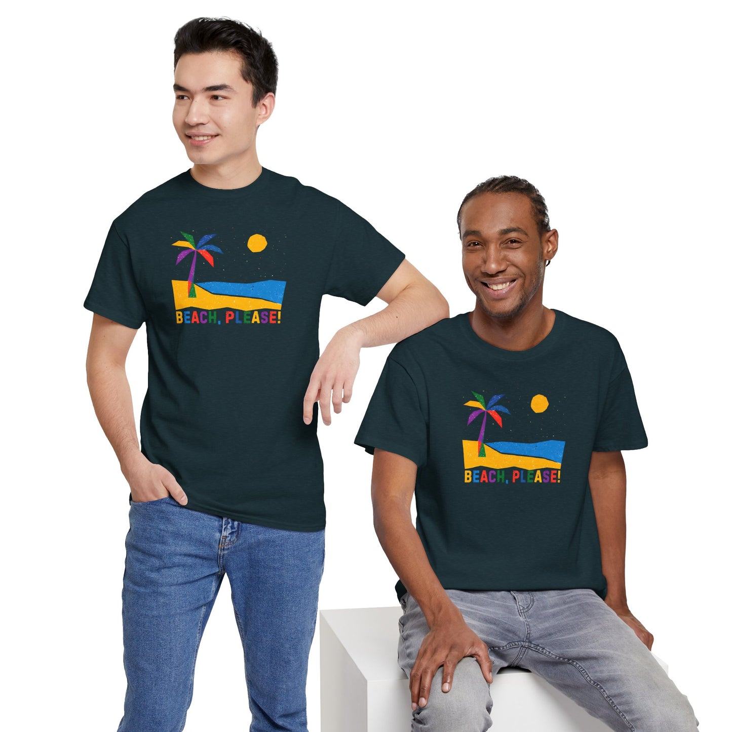 BEACH, PLEASE! Unisex Heavy Cotton Tee