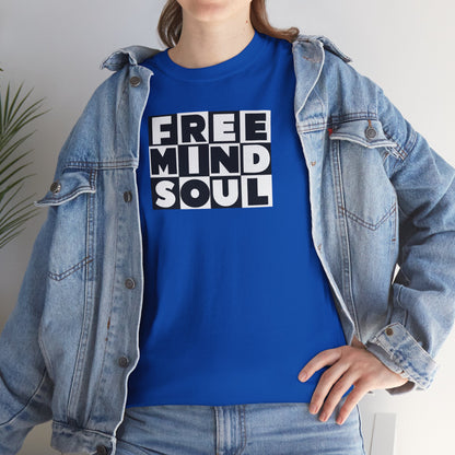 FREE MIND SOUL Unisex Heavy Cotton Tee
