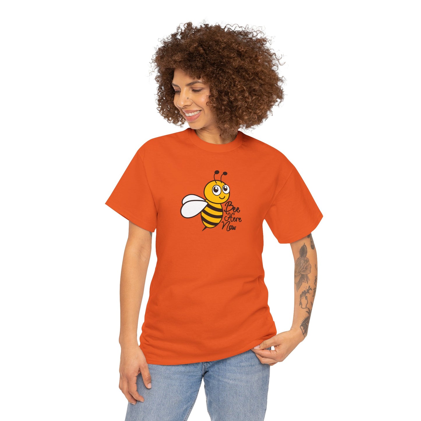 Bee Here Now Unisex Heavy Cotton Tee