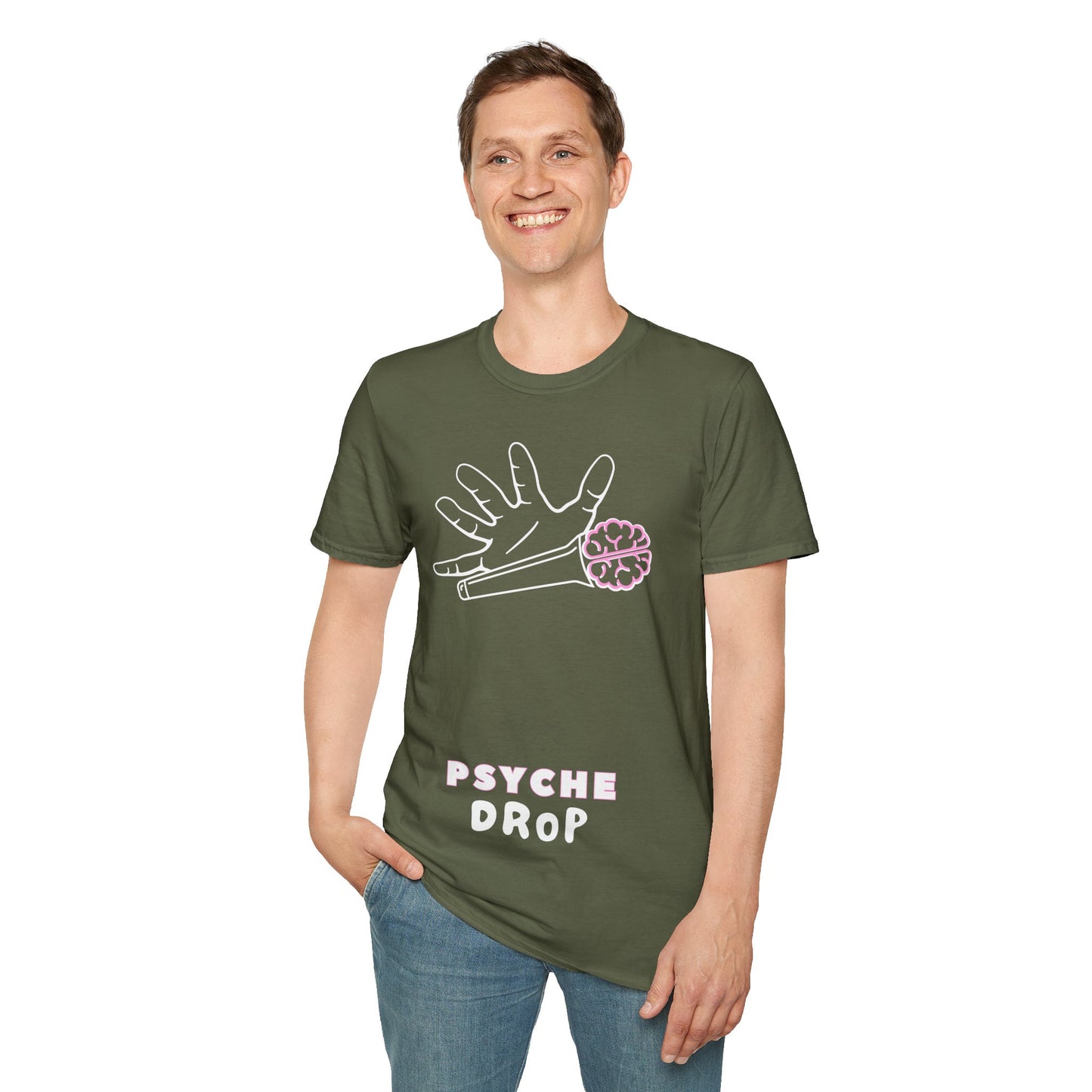 PSYCHE drop Unisex Softstyle 100% Cotton T-Shirt