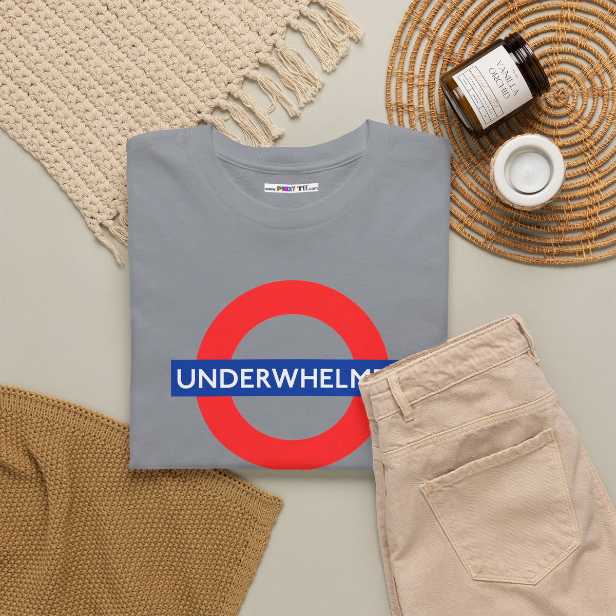 UNDERWHELMED Unisex Heavy Cotton Tee