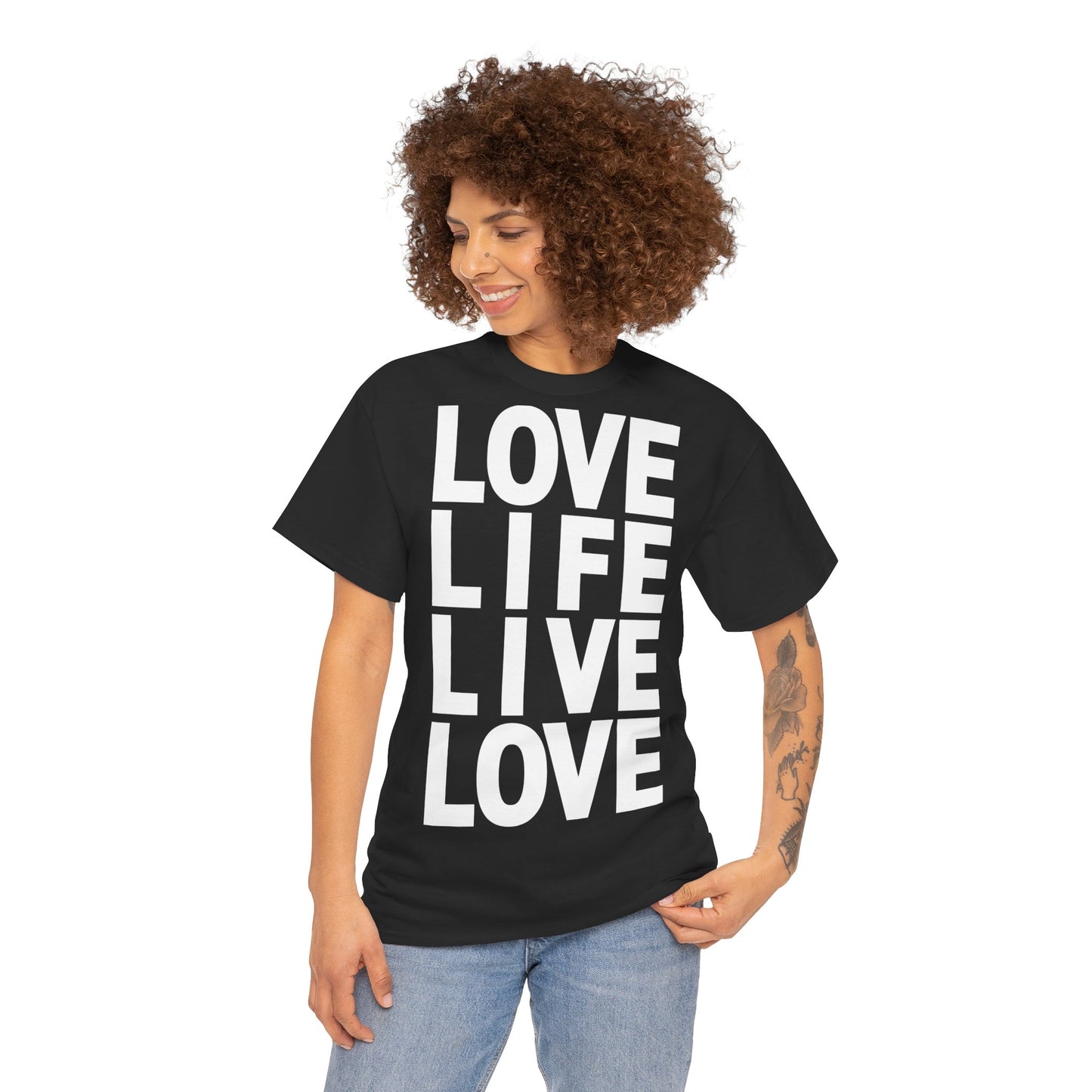 LOVE LIFE LIVE LOVE Unisex Heavy Cotton Tee