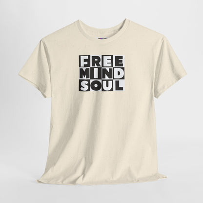 FREE MIND SOUL Unisex Heavy Cotton Tee
