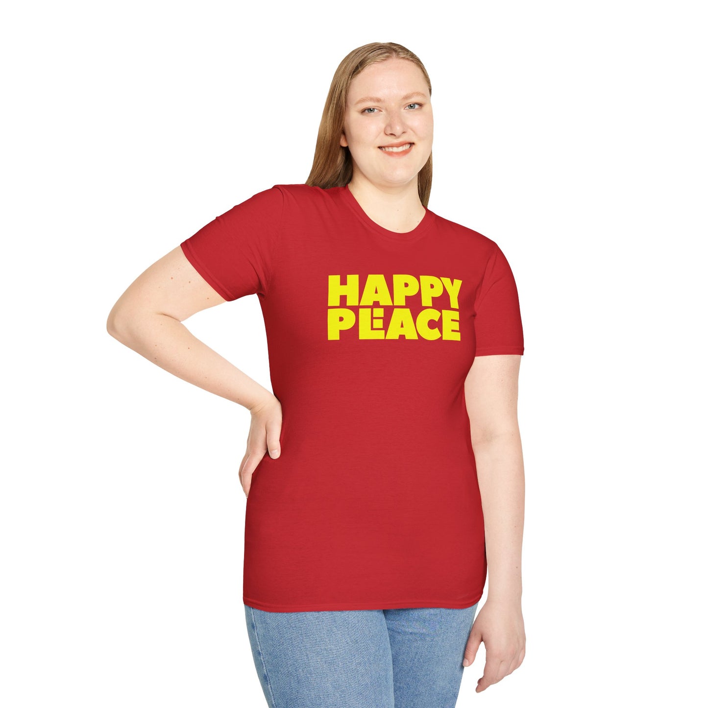 HAPPY PLACE/PEACE Unisex Softstyle 100% Cotton T-Shirt