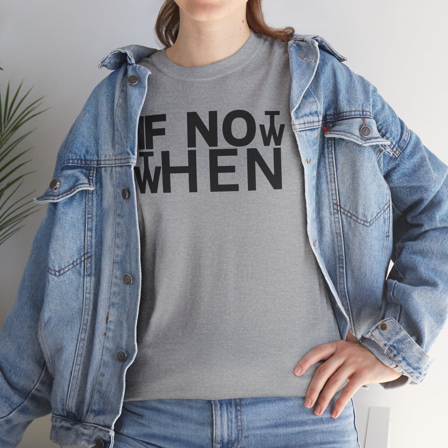 IF NOT NOW THEN WHEN Unisex Heavy Cotton Tee