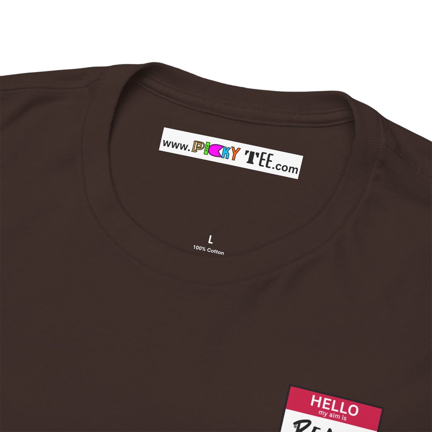 HELLO my aim is PEACE Unisex Heavy Cotton Tee
