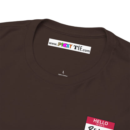 HELLO my aim is PEACE Unisex Heavy Cotton Tee