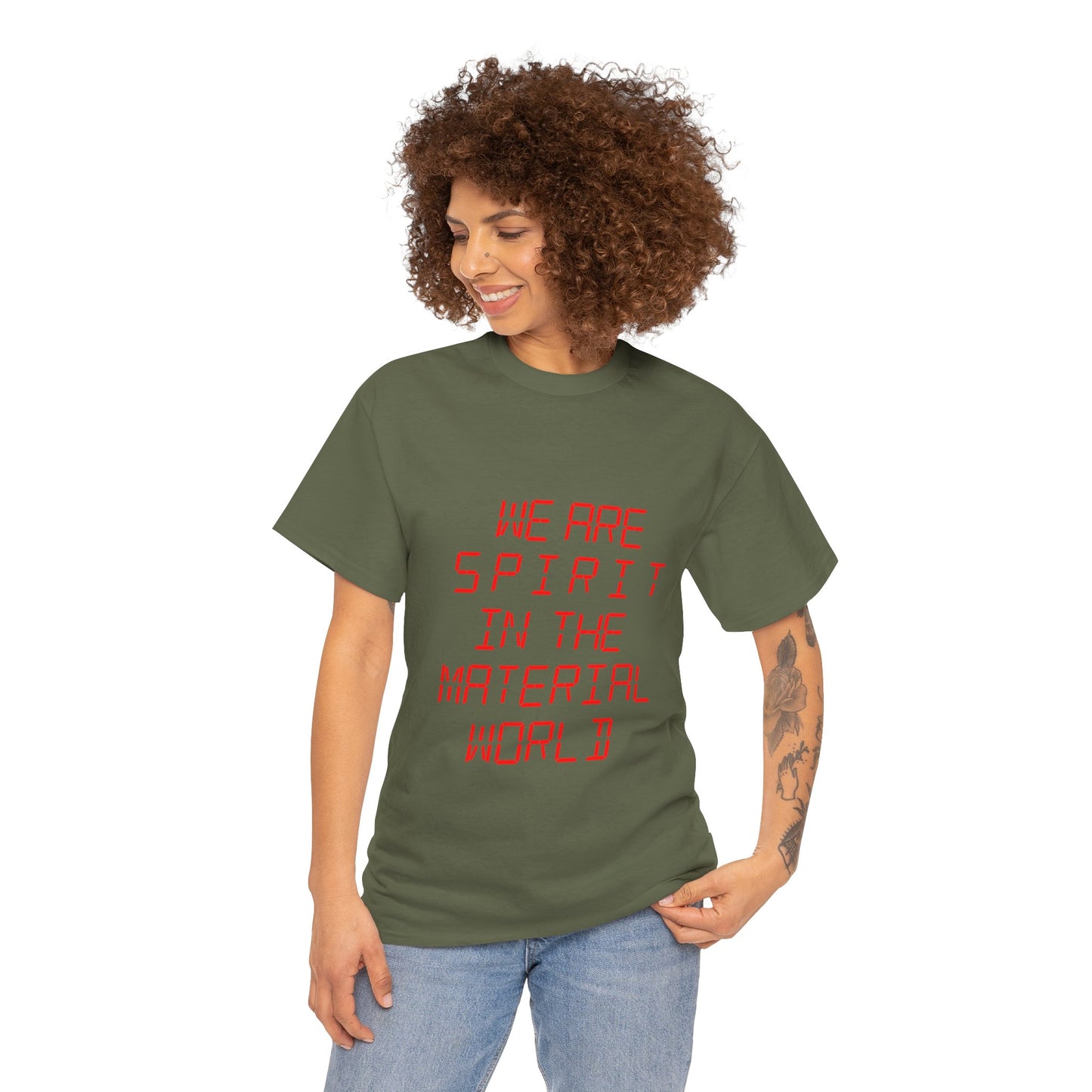 WE ARE SPIRIT IN THE MATERIAL WORLD Unisex Softstyle 100% Cotton T-Shirt