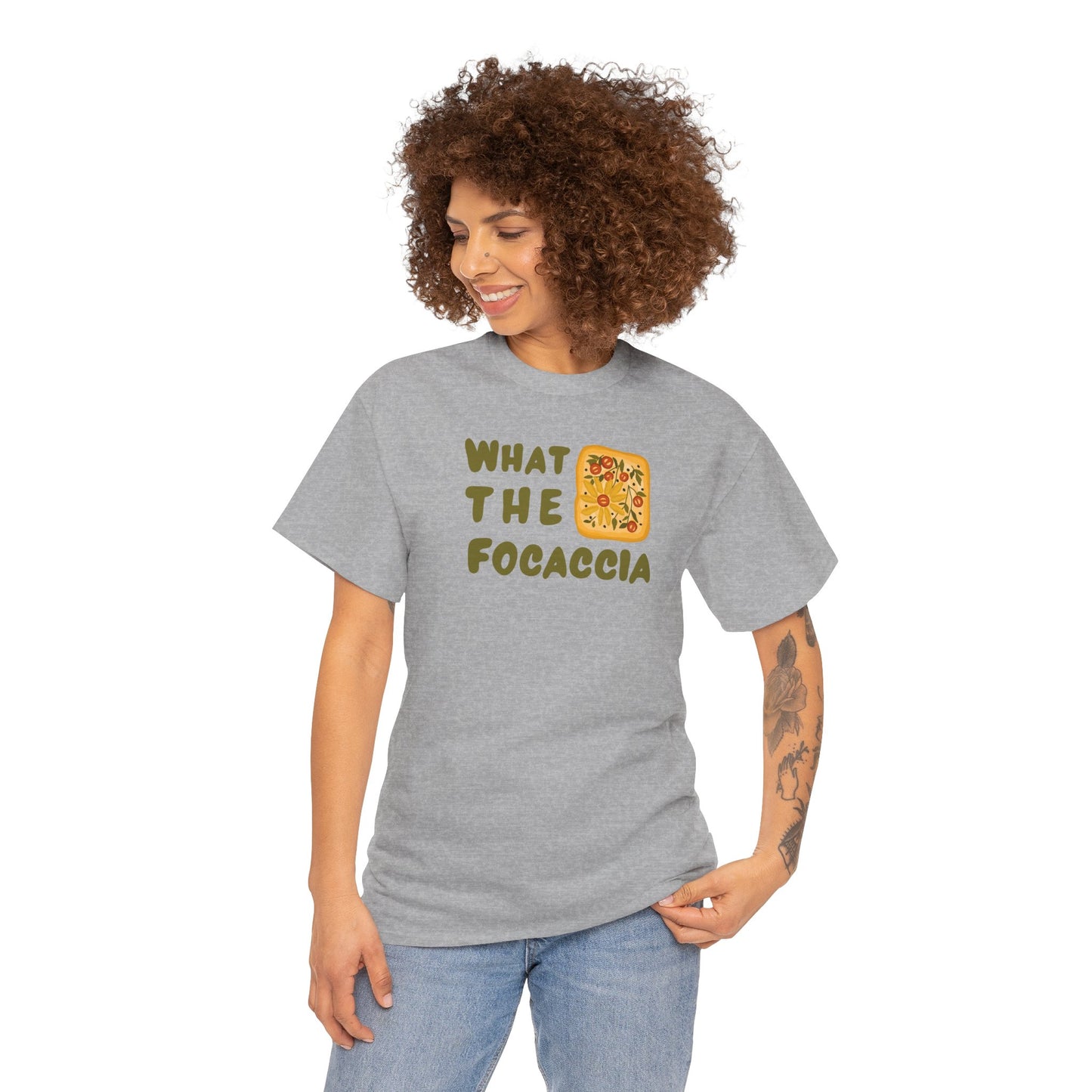 WHAT THE FOCACCIA Unisex Heavy Cotton Tee