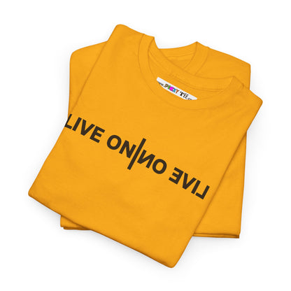 LIVE ON I ИO ƎVI⅃ Unisex Heavy Cotton Tee