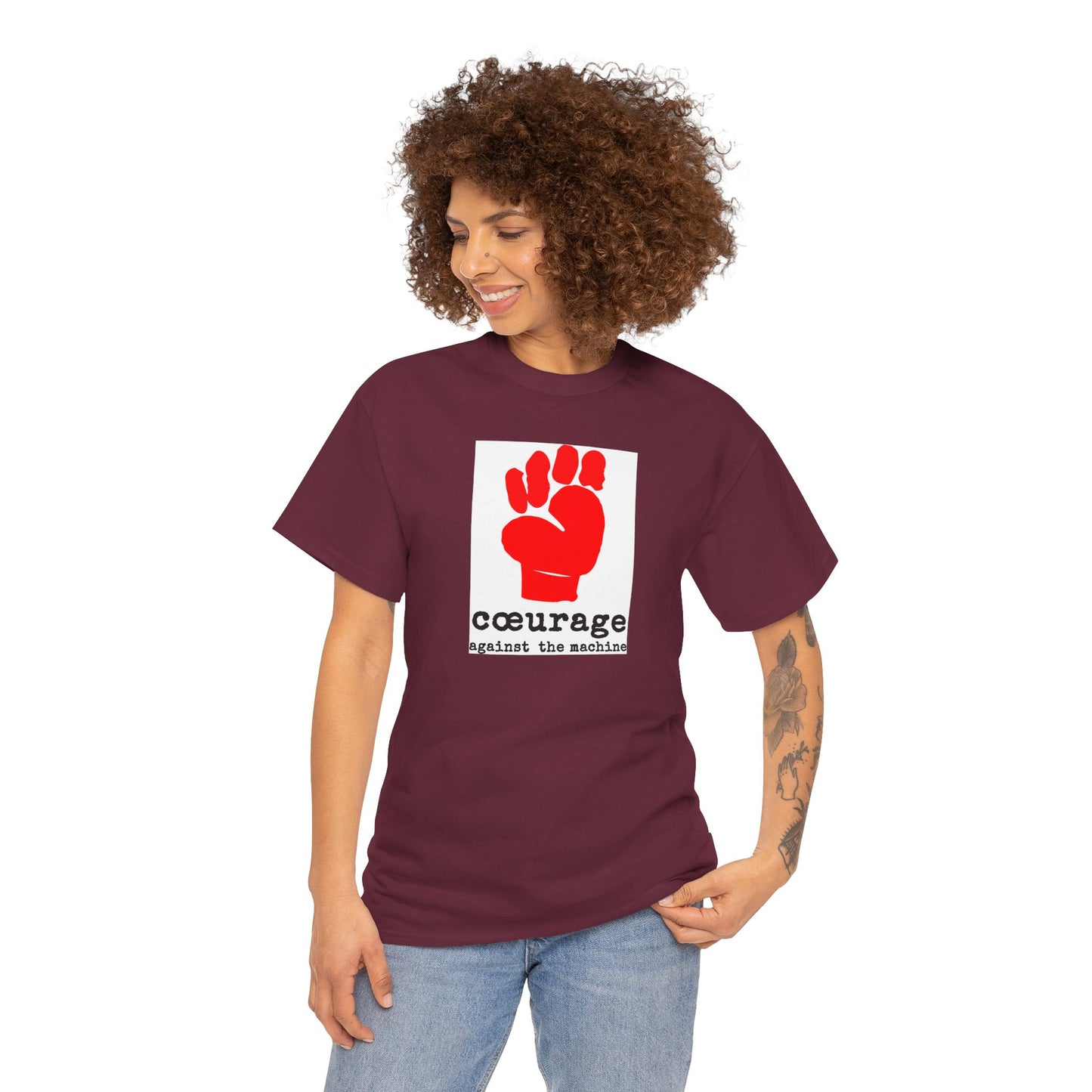 cœurage against the machine Unisex Heavy Cotton Tee