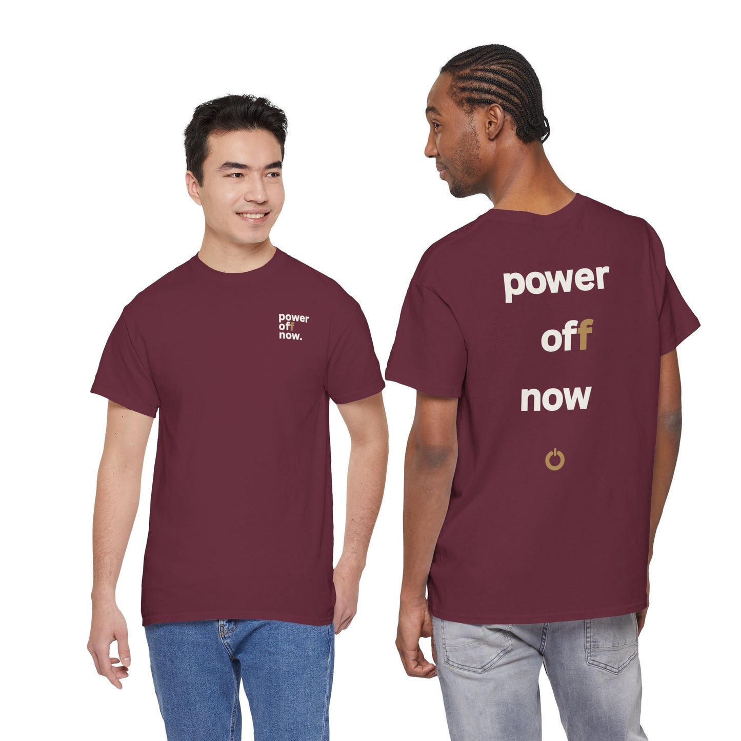 power off now Unisex Heavy Cotton Tee