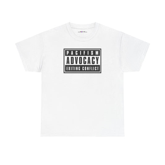 PACIFISM ADVOCACY EXITING CONFLICT Unisex Heavy Cotton Tee